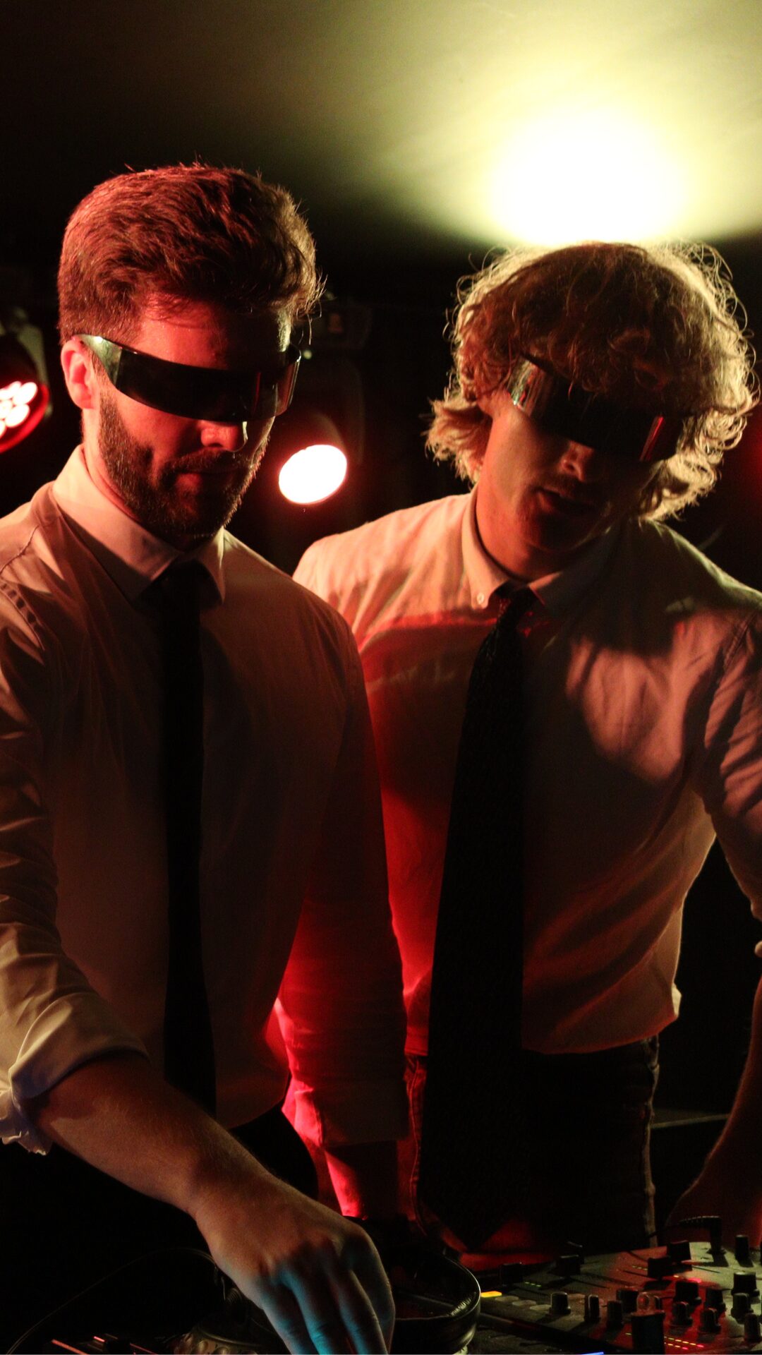 George and Anders of Octavated Audio performing behind the decks